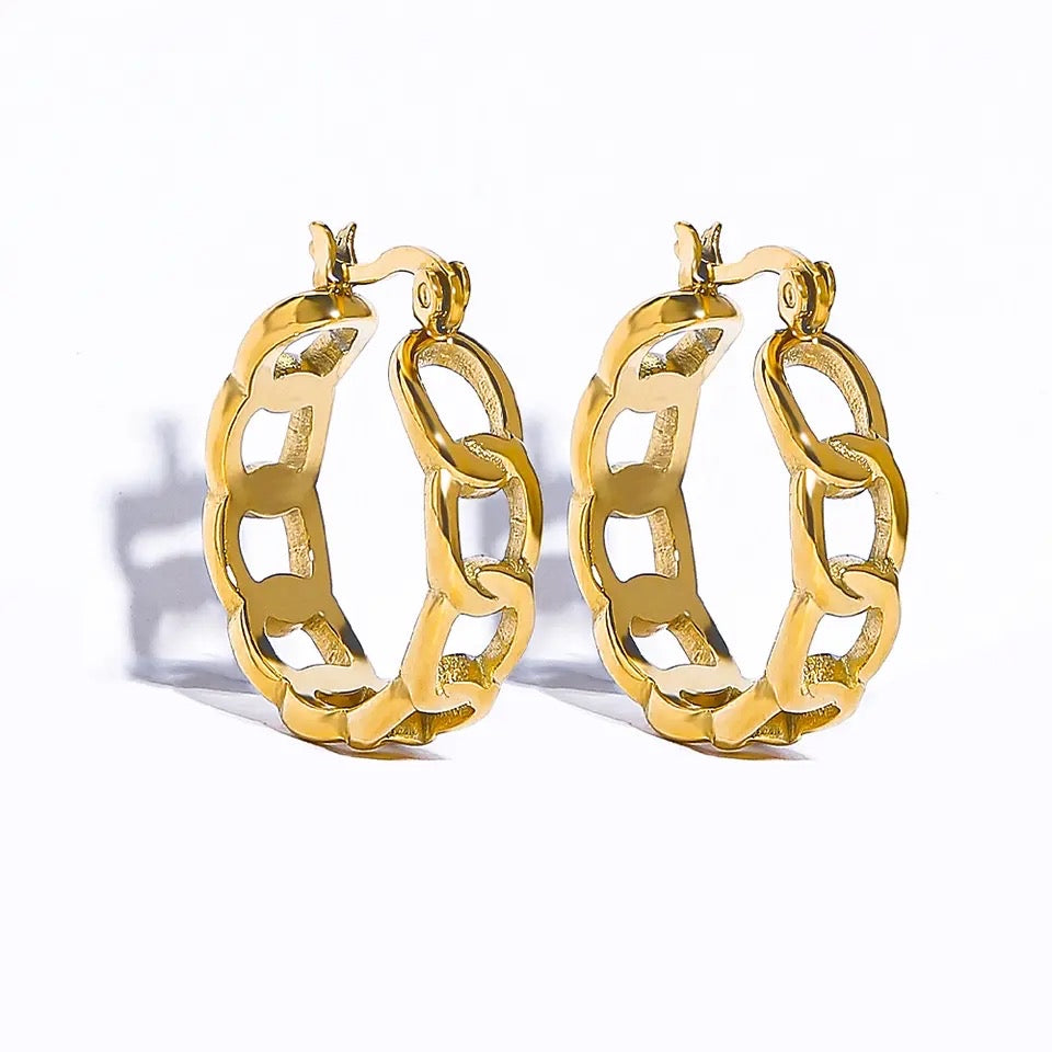 Huggie Chain Earrings
