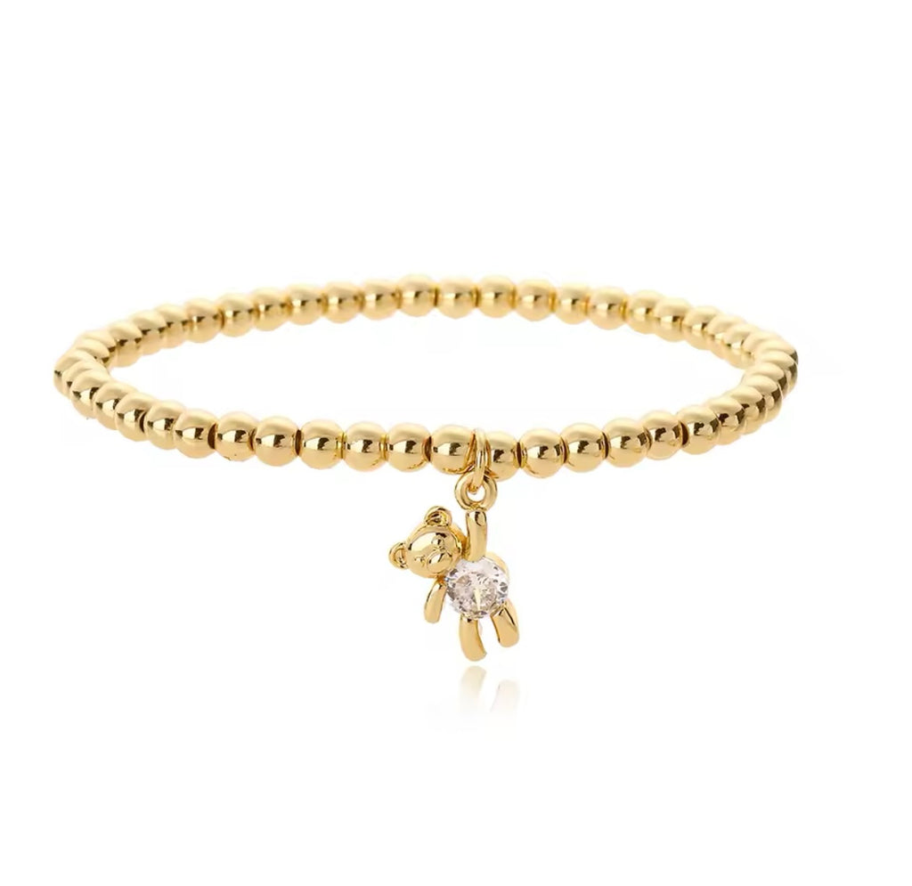 Teddy Charm Bead Bracelet