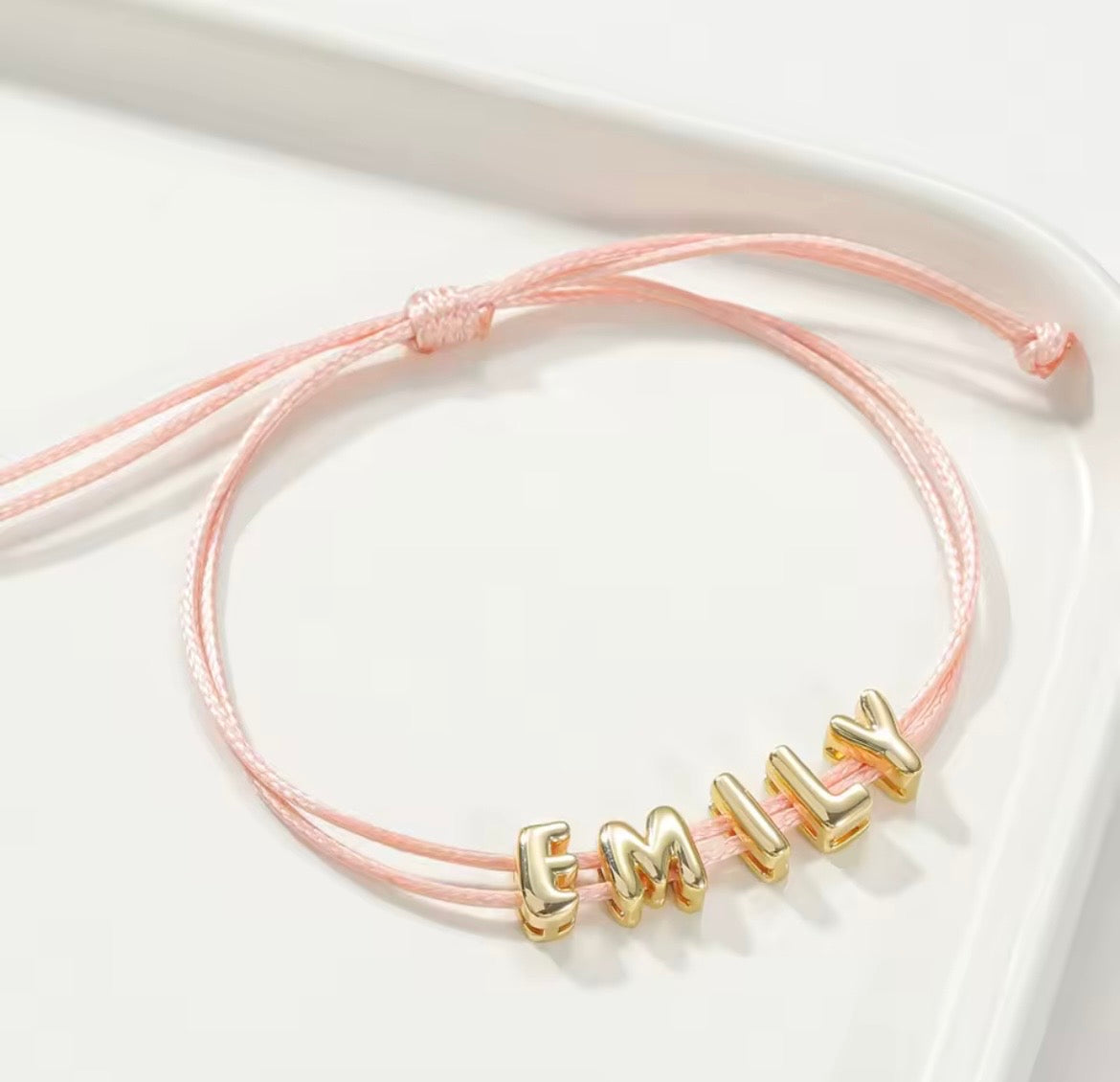 Name Charm Chord Bracelet