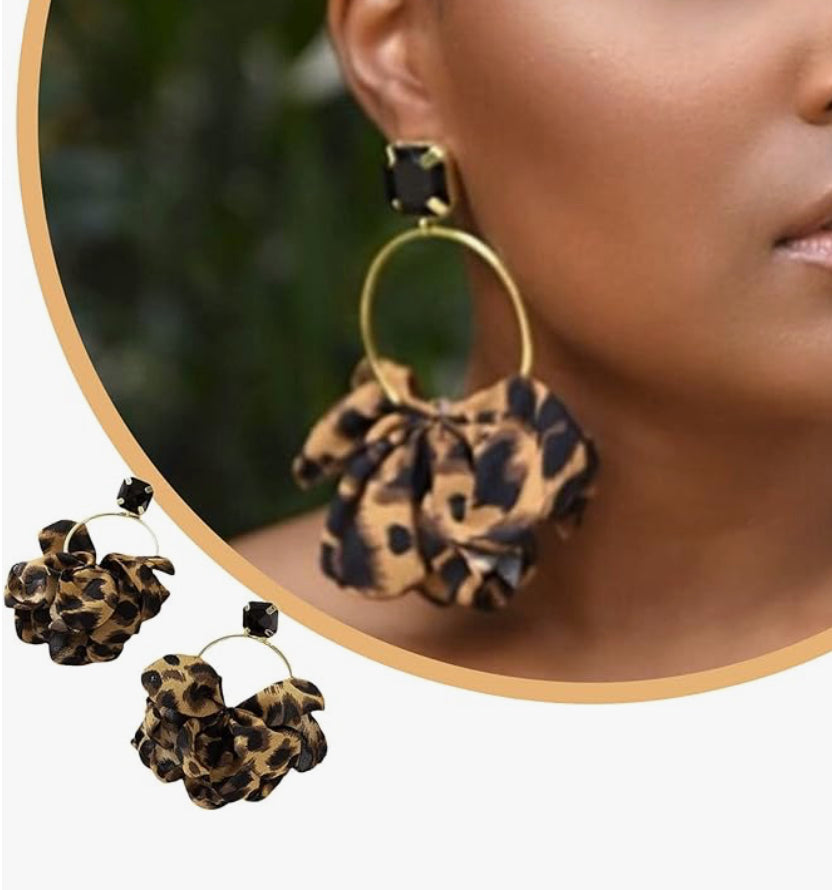 Leopard Hoop Earrings
