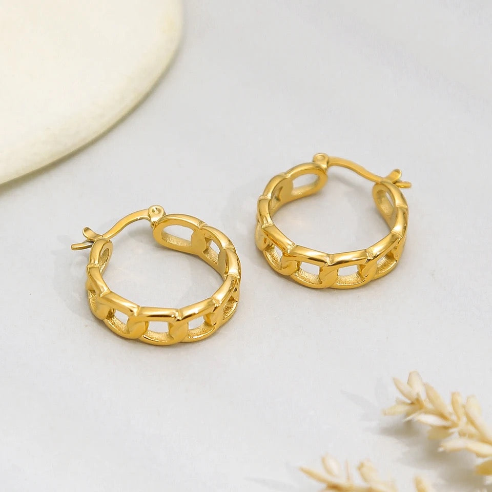 Huggie Chain Earrings