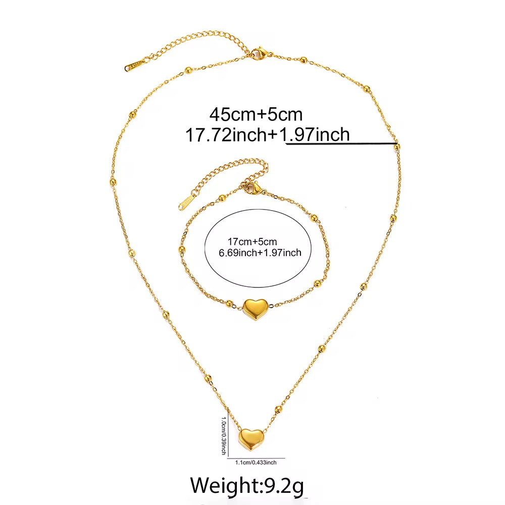 Classic Heart Necklace Set