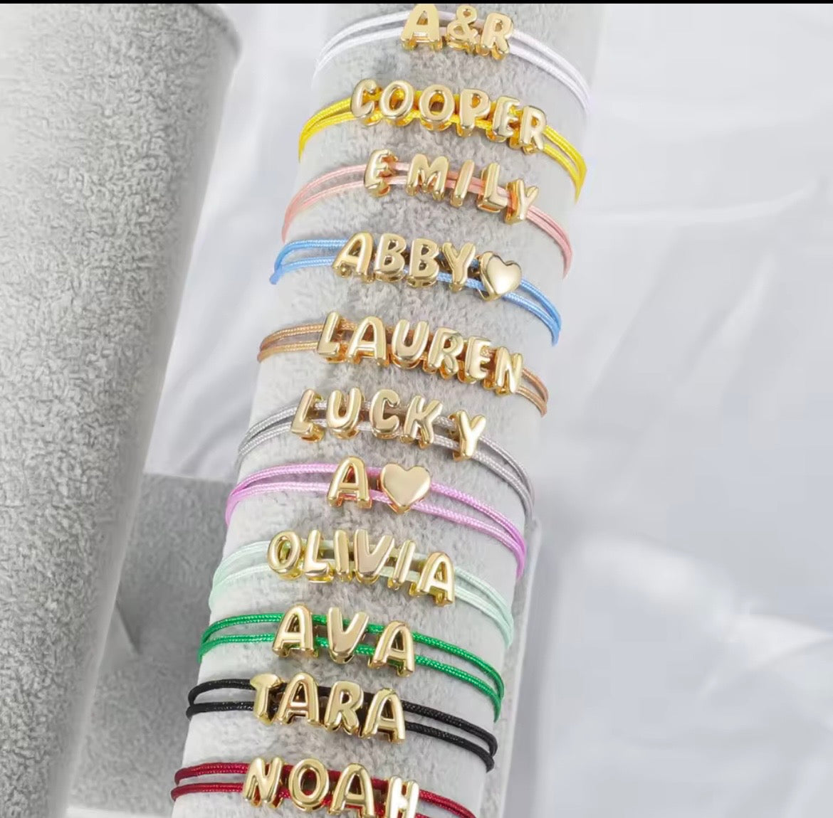 Name Charm Chord Bracelet