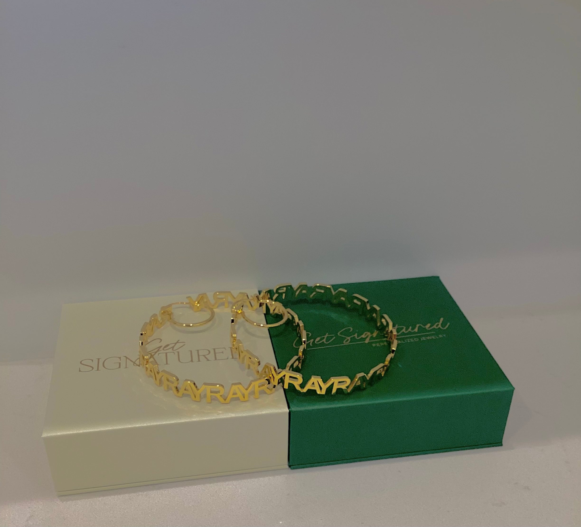 Ready-To-Ship Hoop Name Earrings