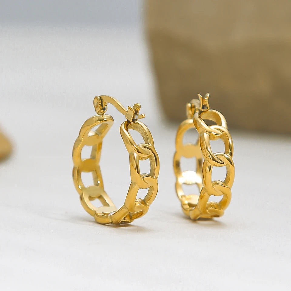 Huggie Chain Earrings