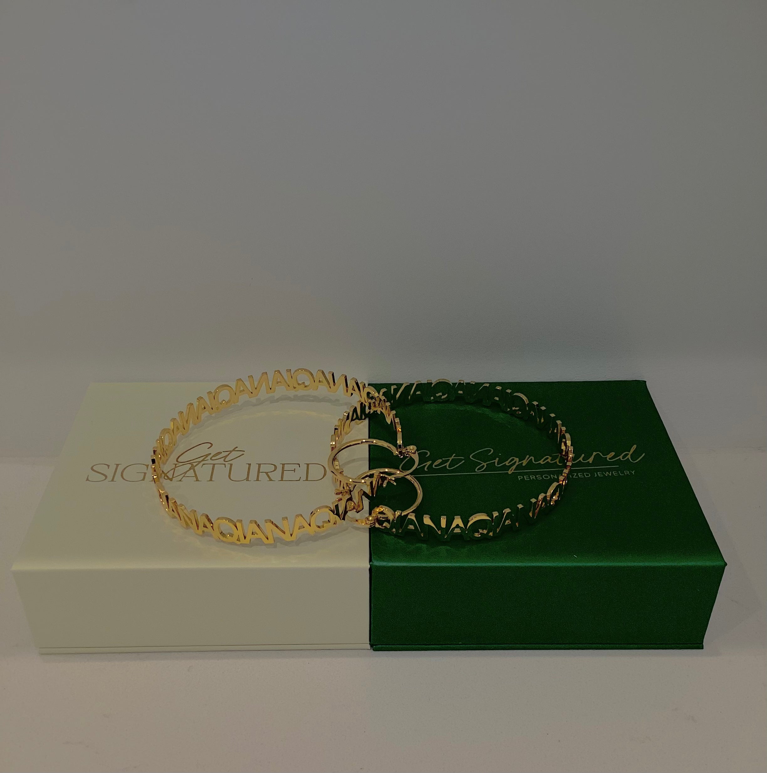 Ready-To-Ship Hoop Name Earrings