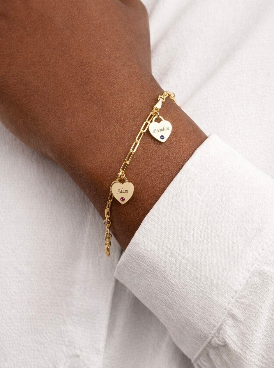 Custom Heart Charm Bracelet