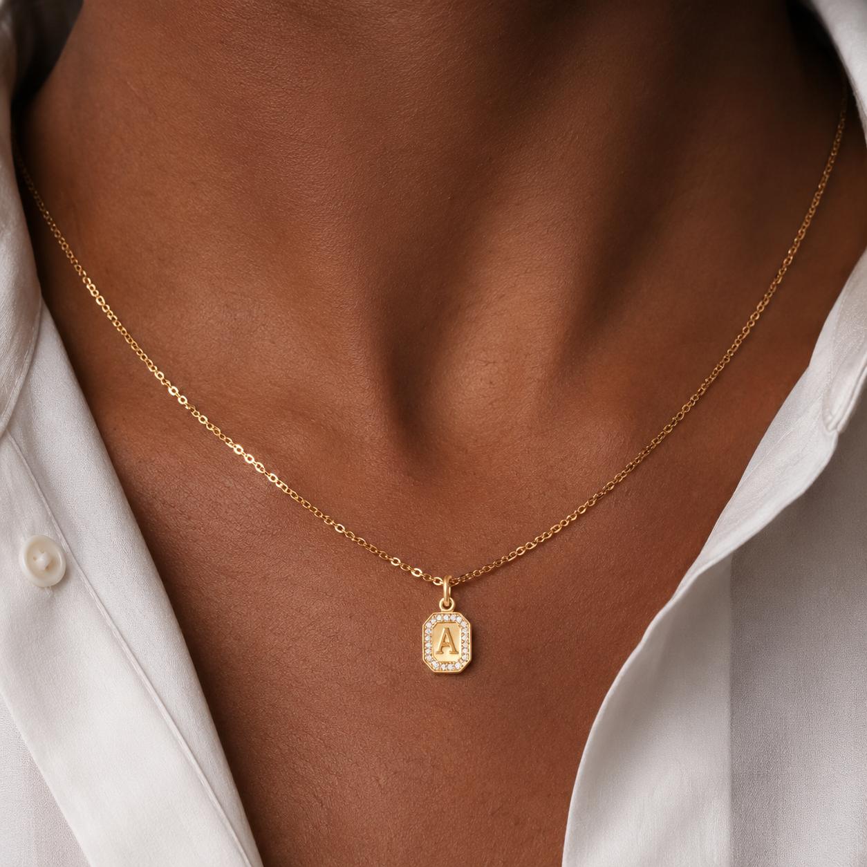 Framed Initial Necklace