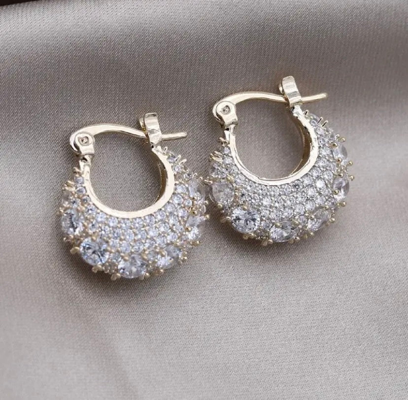 Demi Crystal Hoops