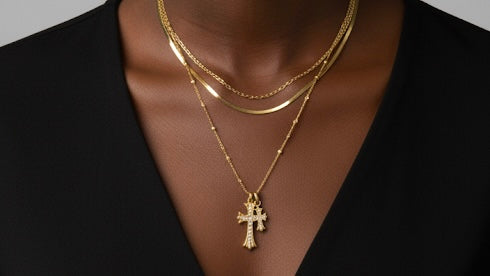 Double Cross Necklace