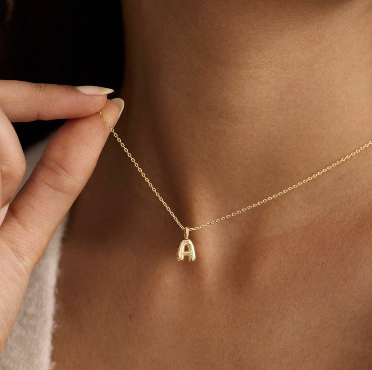 Mini Bubble Initial Necklace