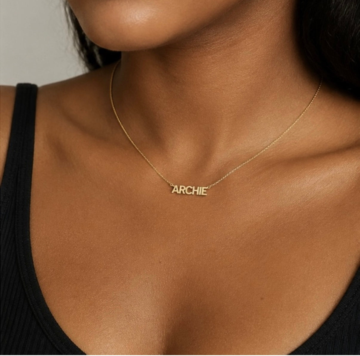 Mini Block Name Necklace