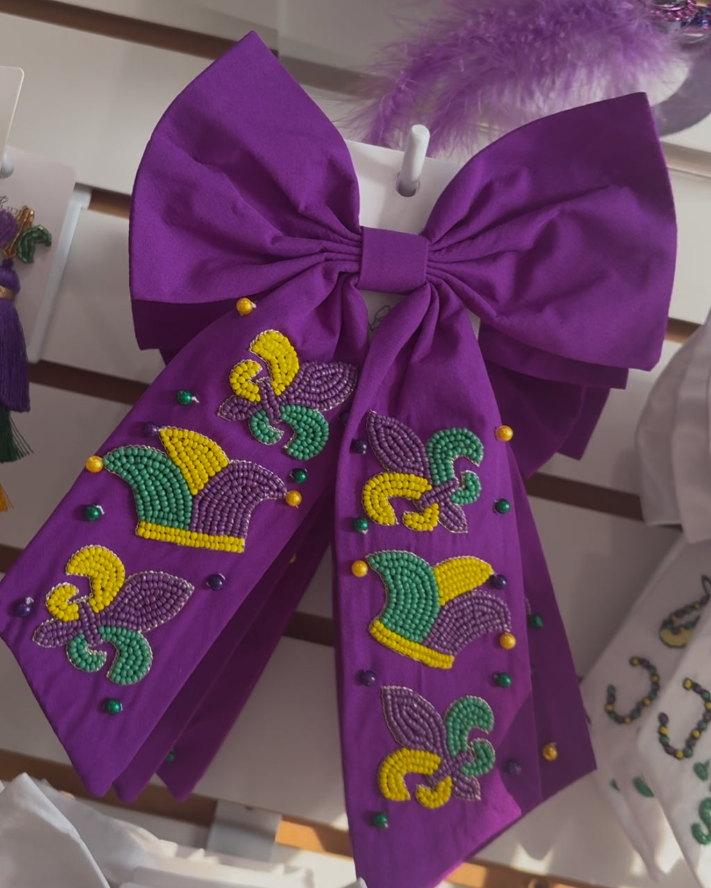 Mardi Gras Hair Bow