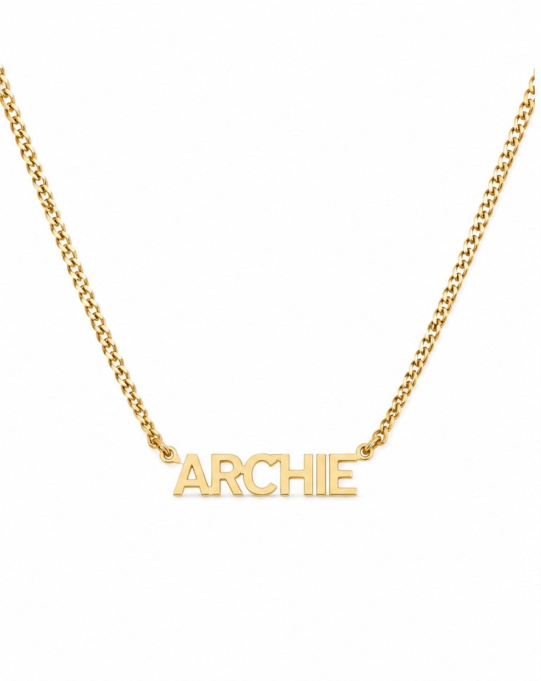 Mini Block Name Necklace