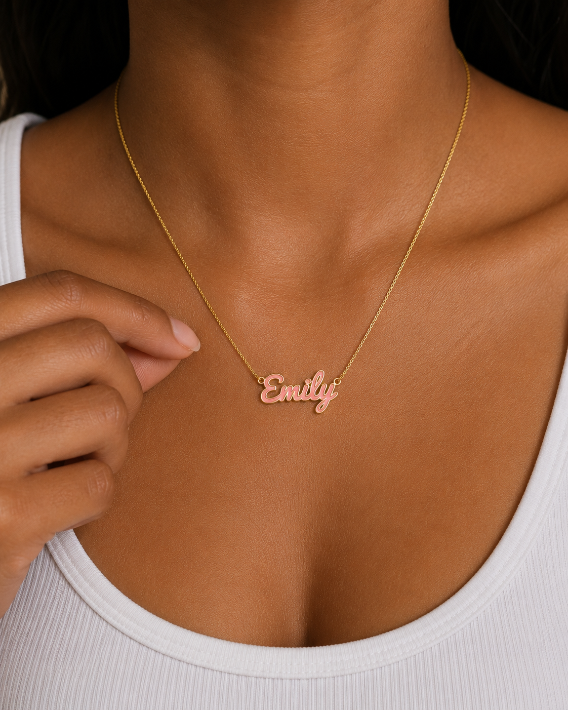 Enamel Name Necklace