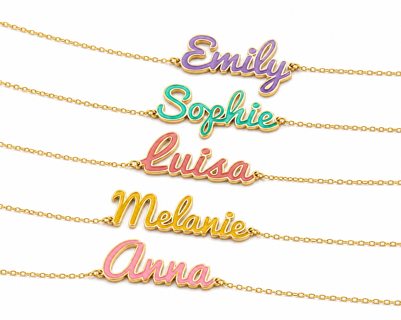 Enamel Name Necklace