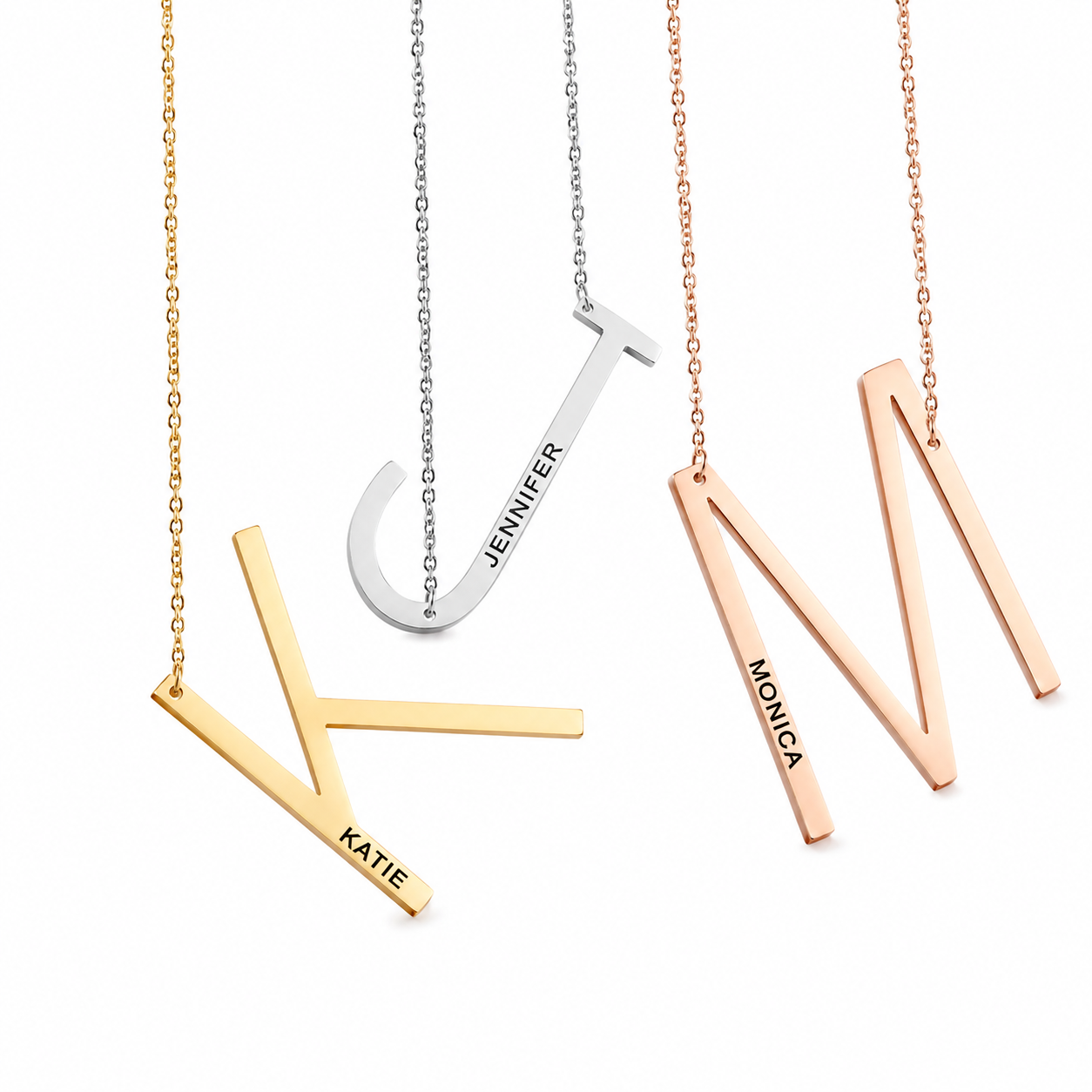 Personalized Sideways Initial Necklace
