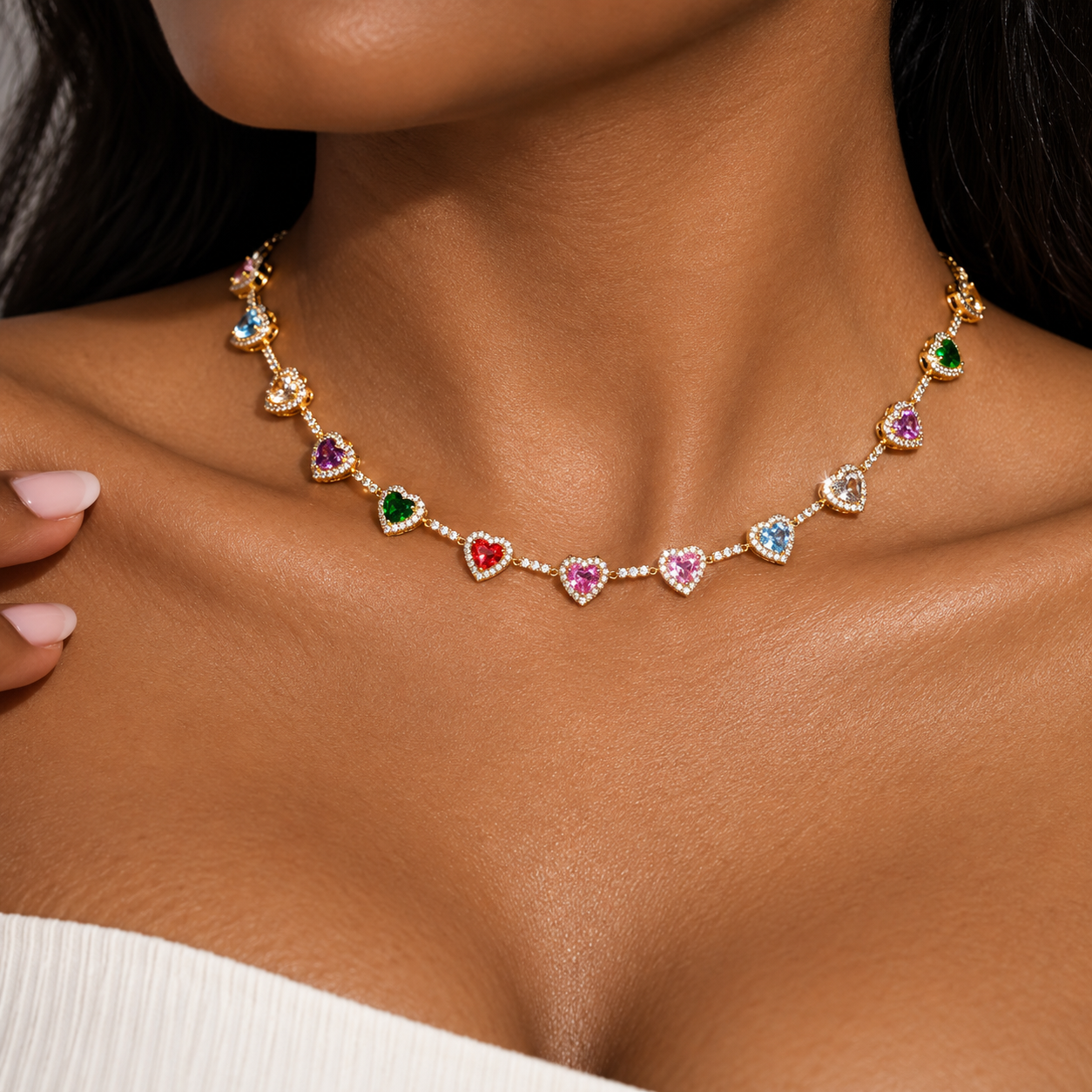 Rainbow Heart Necklace
