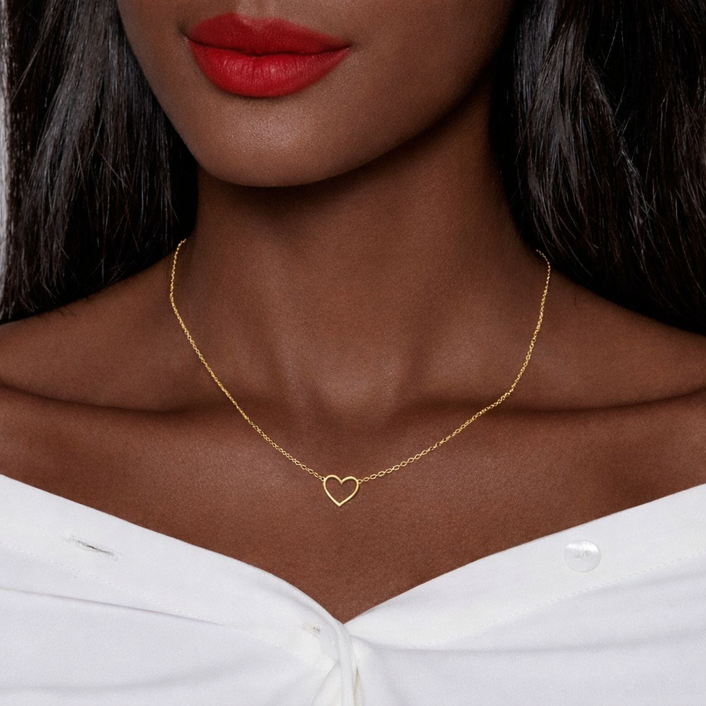 Signature Hollow Heart Necklace