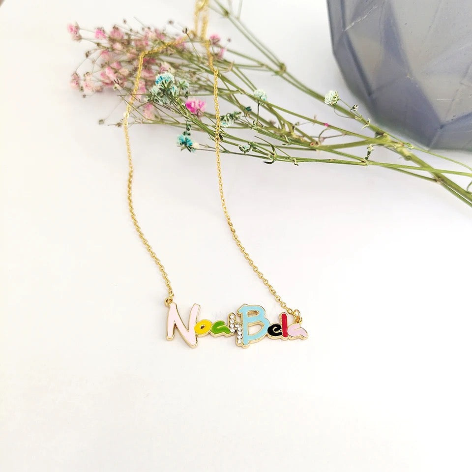 Rainbow Letter Necklace Pendant