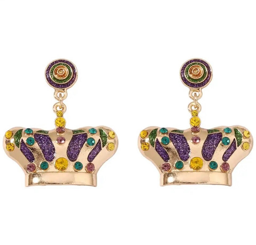 Beaded Mardi Gras Earrings