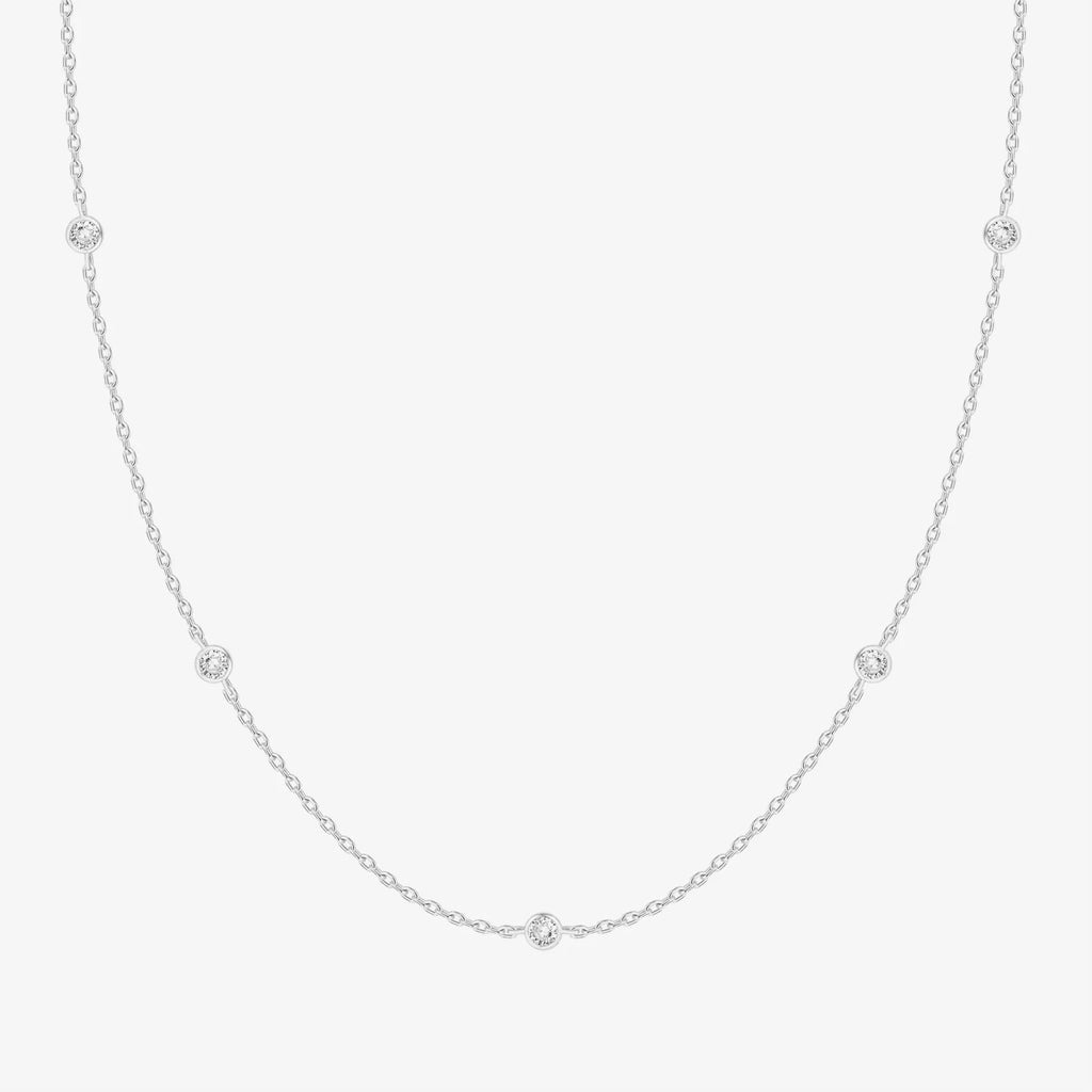 Dazzling Halo CZ Bezel Necklace