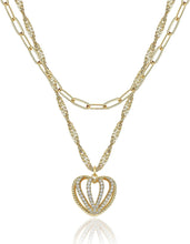 Load image into Gallery viewer, Heart Crowned Layered Necklace
