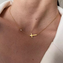 Load image into Gallery viewer, Delicate Gold Cross Necklace
