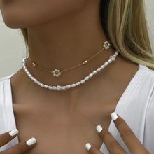 Load image into Gallery viewer, Bohemian Layered Flower Pearl Necklace
