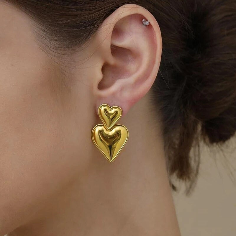 Heart Drop Earrings