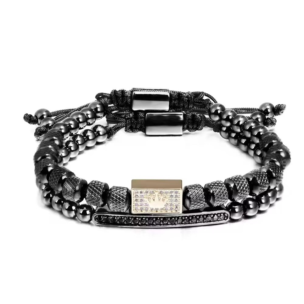 Men’s Beaded Crown Bracelet