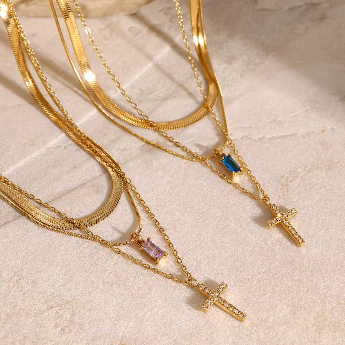 Birthstone Cross Layer Set