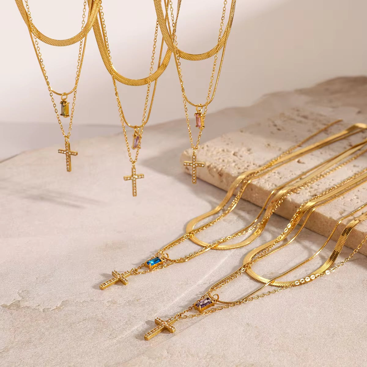 Birthstone Cross Layer Set