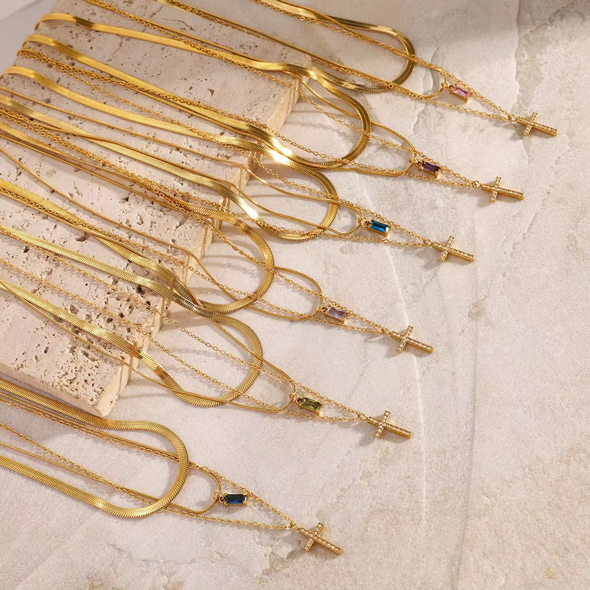 Birthstone Cross Layer Set