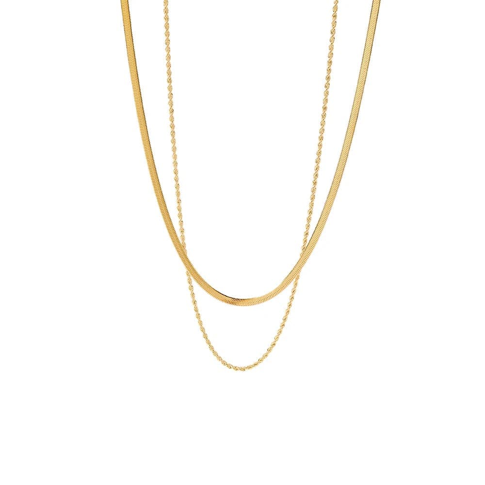 Layered Herringbone Rope Chain
