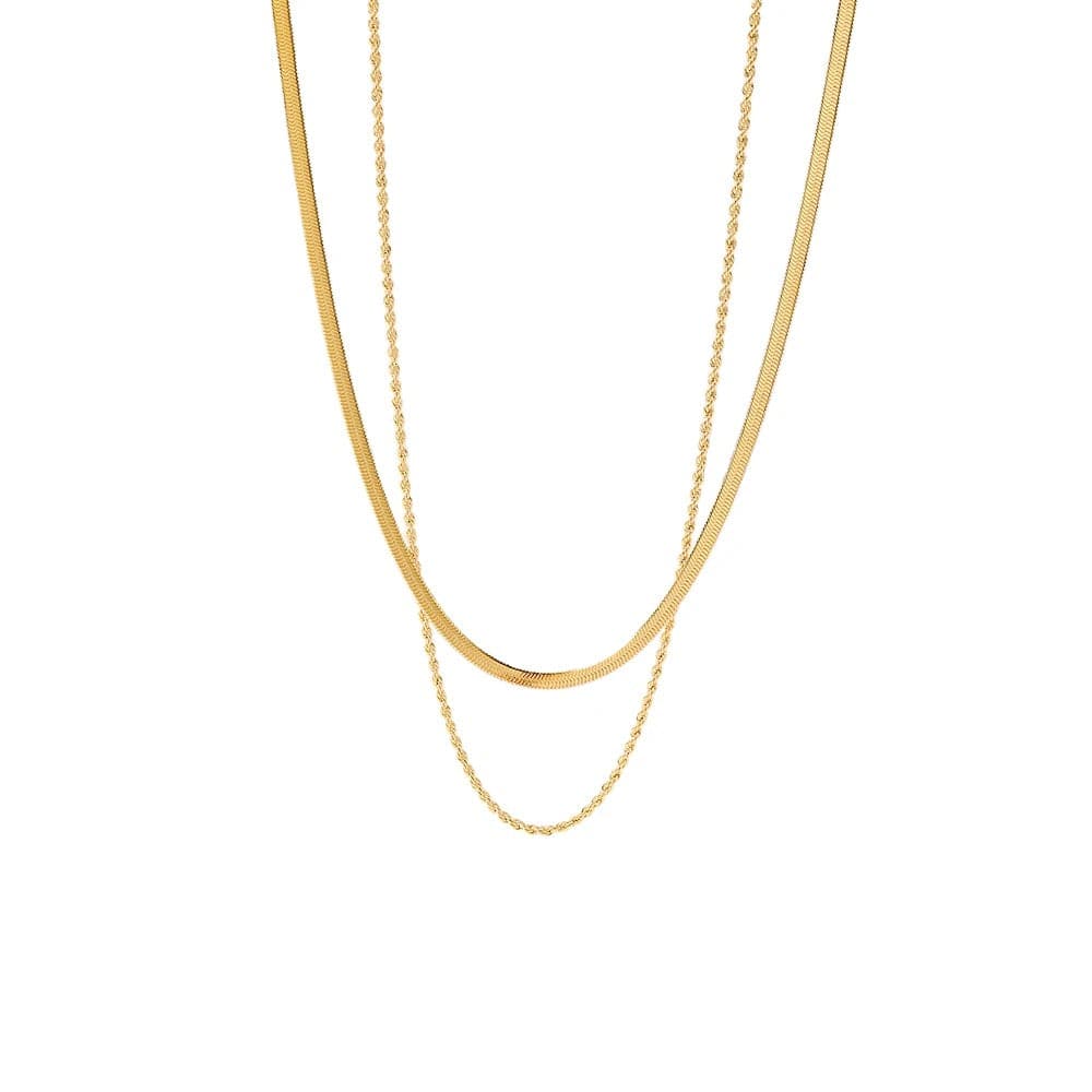 Layered Herringbone Rope Chain