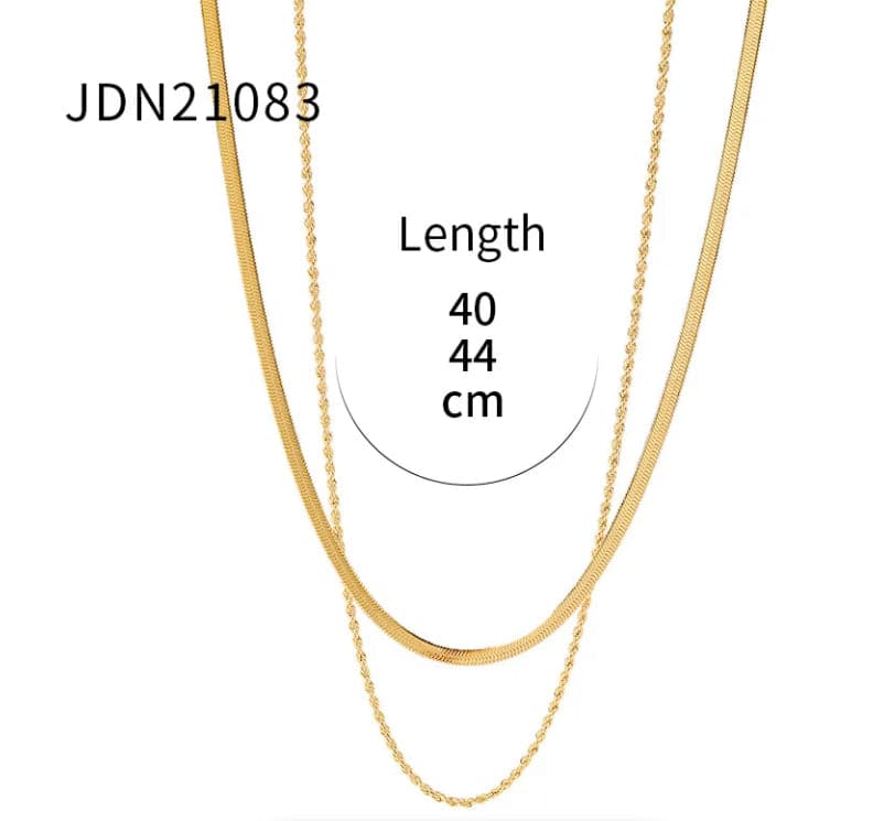 Layered Herringbone Rope Chain