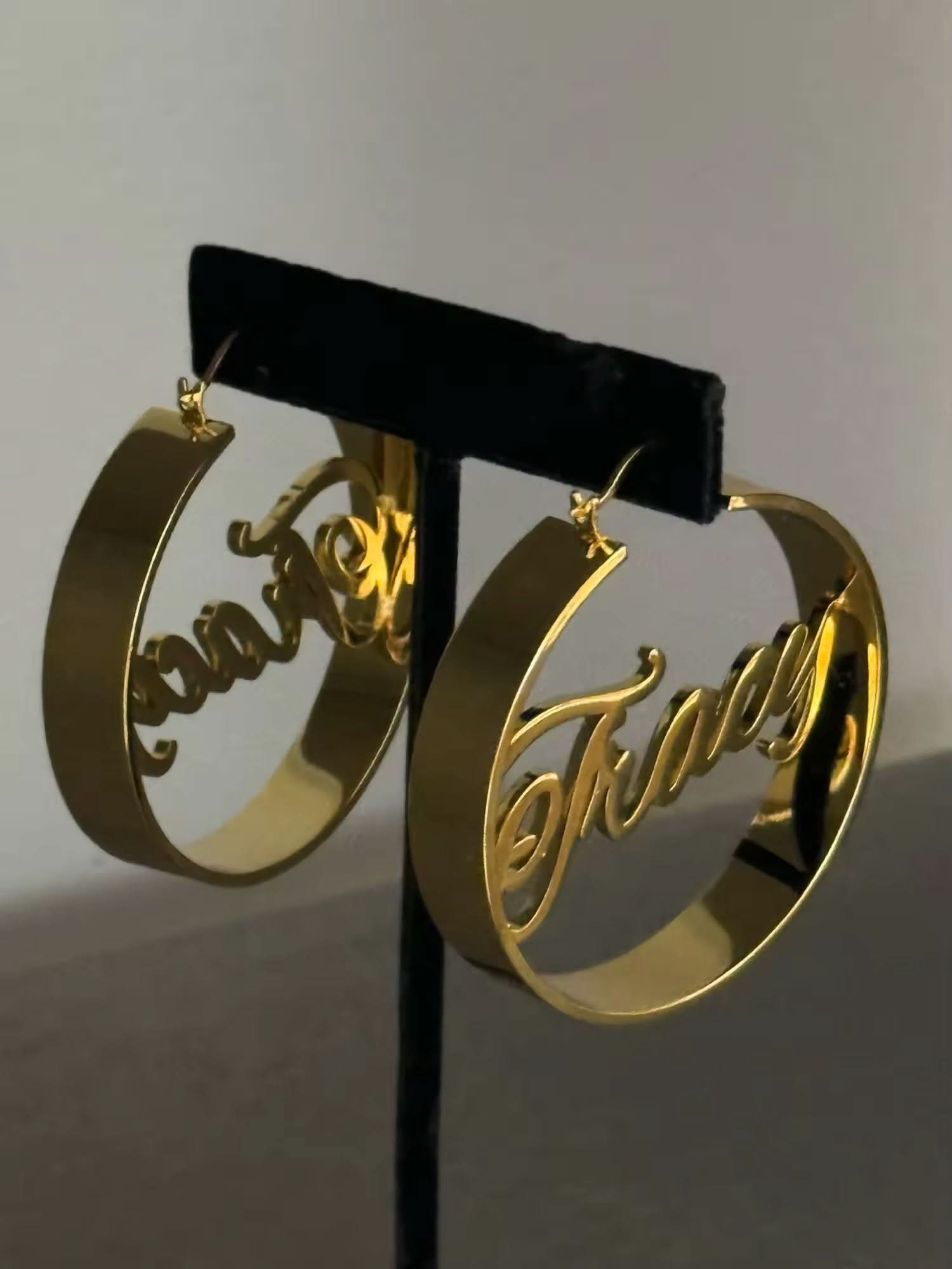 Chic Hoop Name Earrings