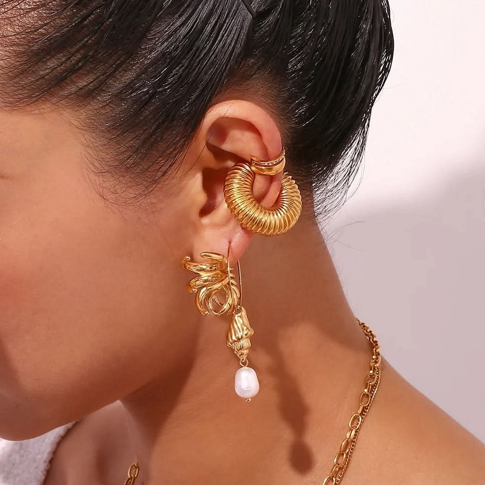 Spiral Ridge Hoop Earrings