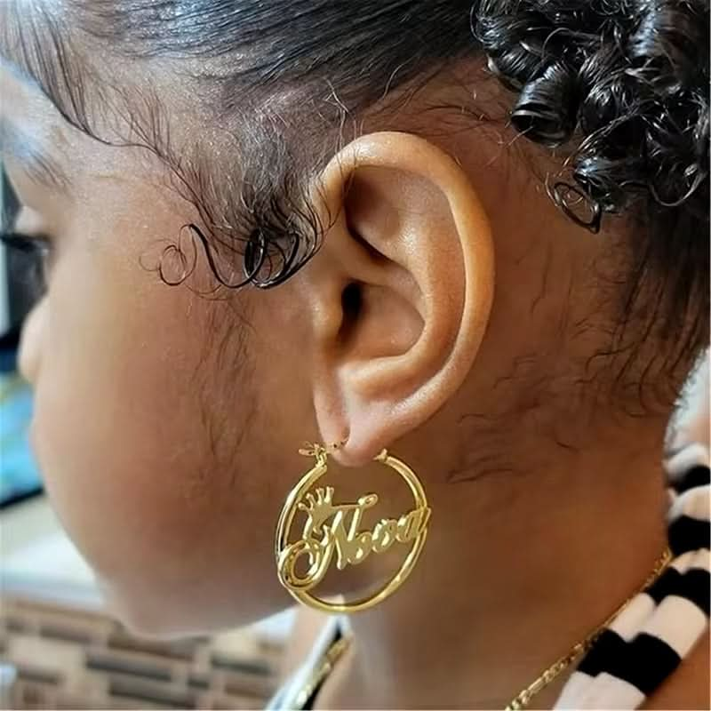 Girl’s Hoop Name Earrings