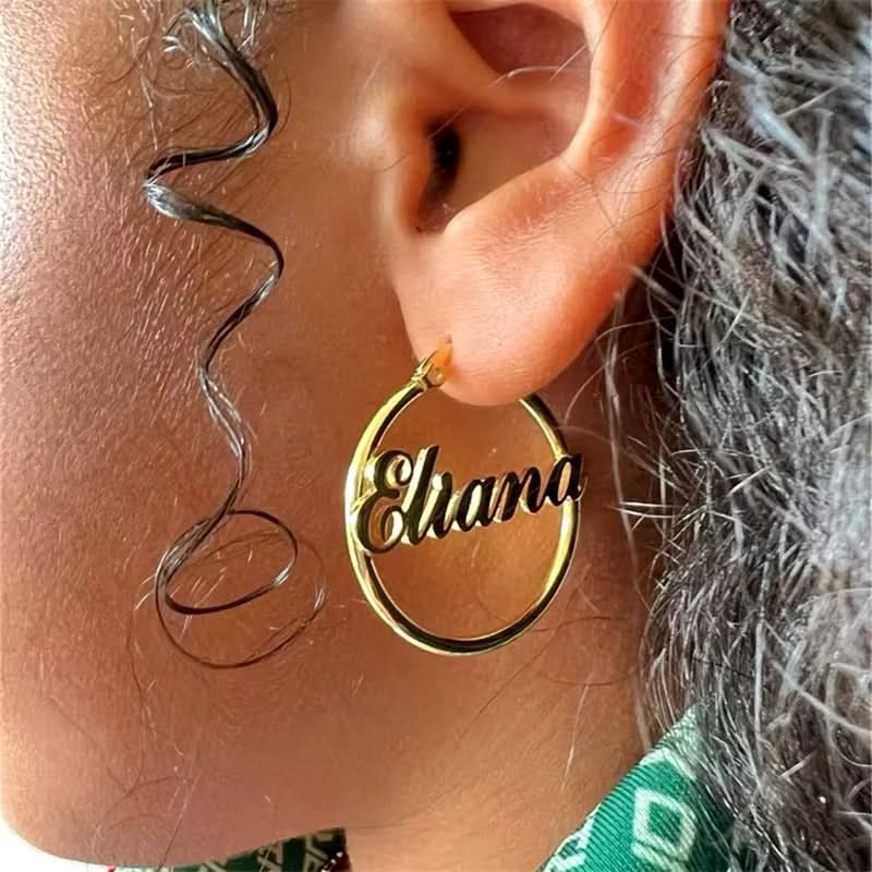 Girl’s Hoop Name Earrings