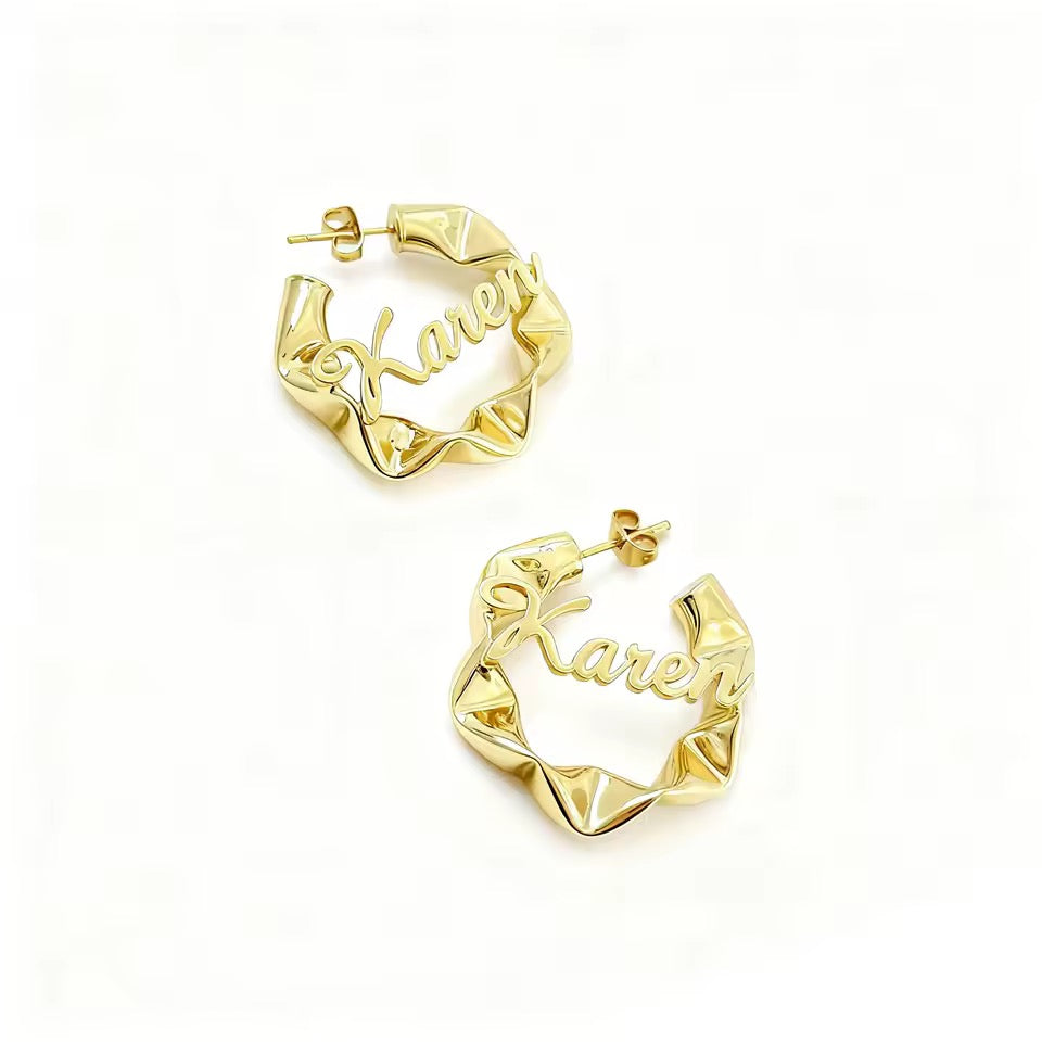 Mini Twist Name Hoops