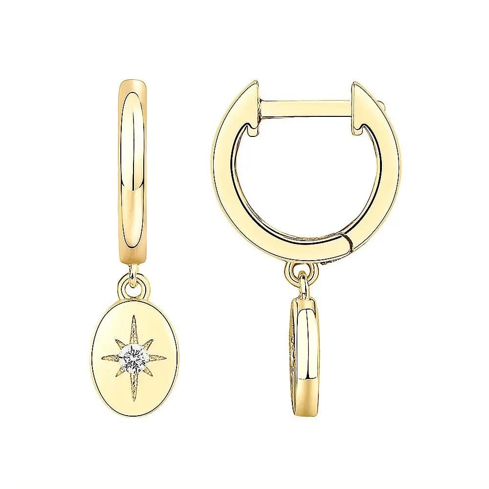 14k Charm Hoop Earrings