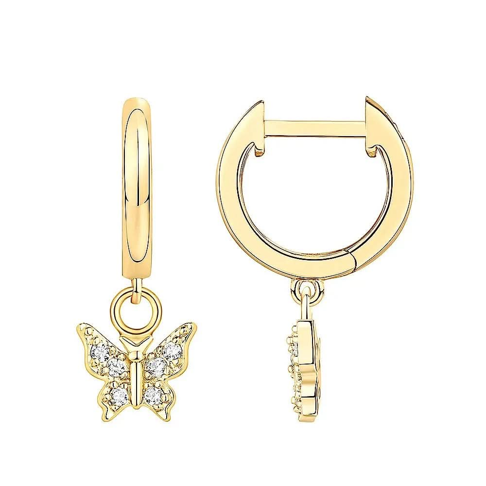 14k Charm Hoop Earrings