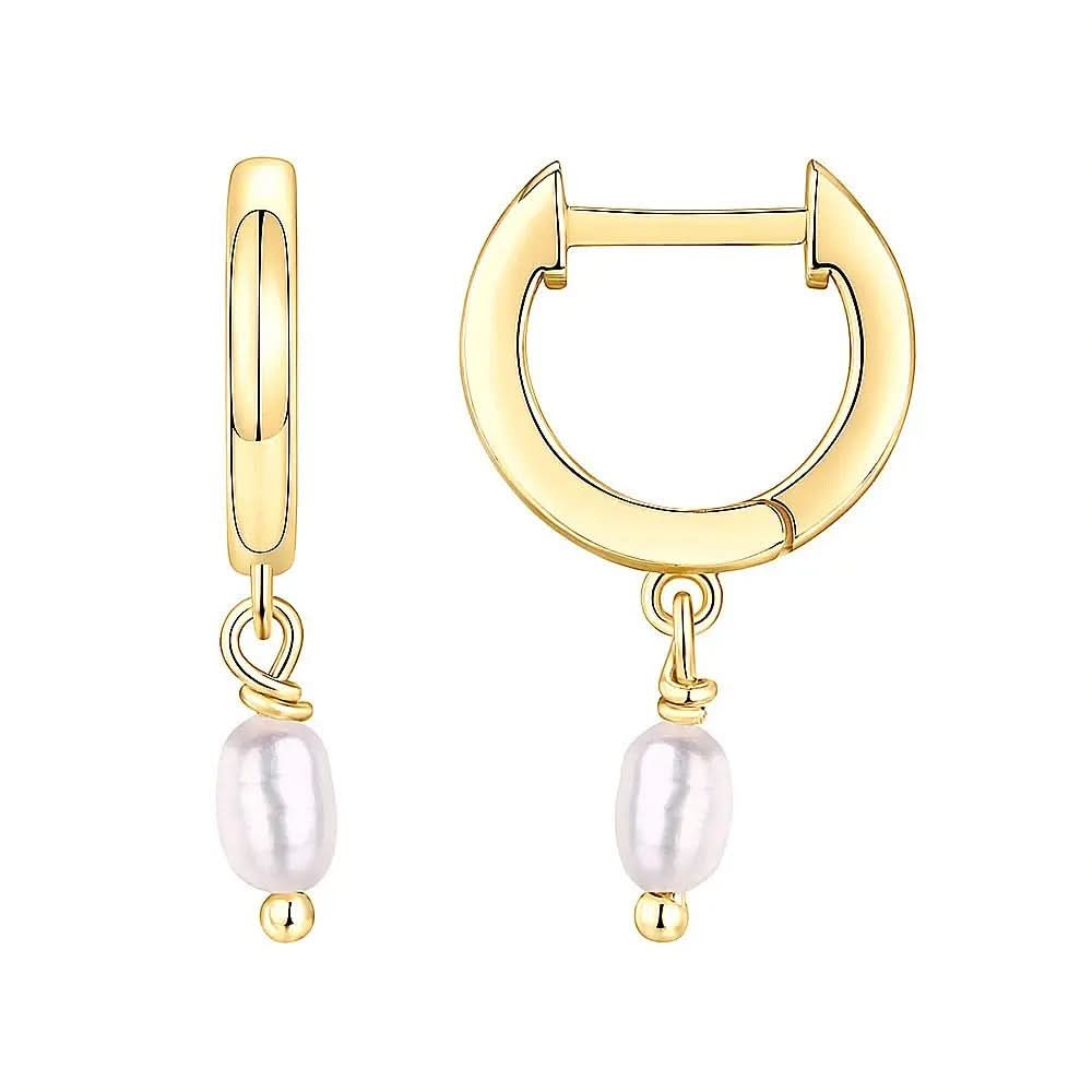 14k Charm Hoop Earrings