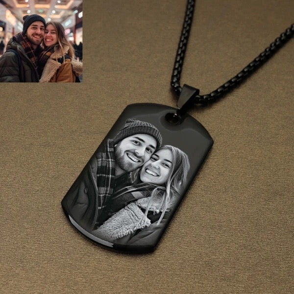 Engraved Photo Necklace