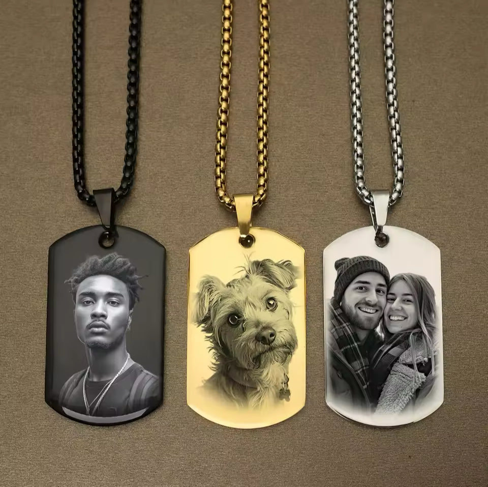 Engraved Photo Necklace