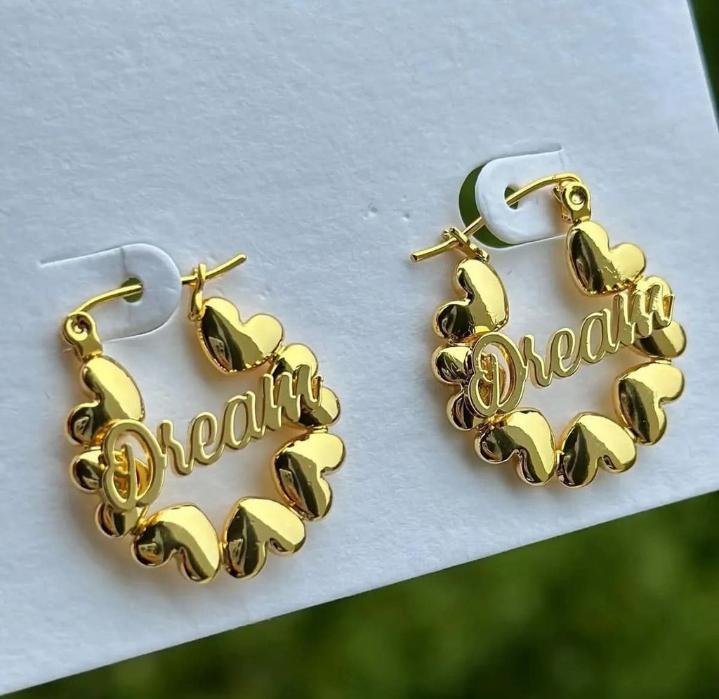 Heart Hoop Name Earrings