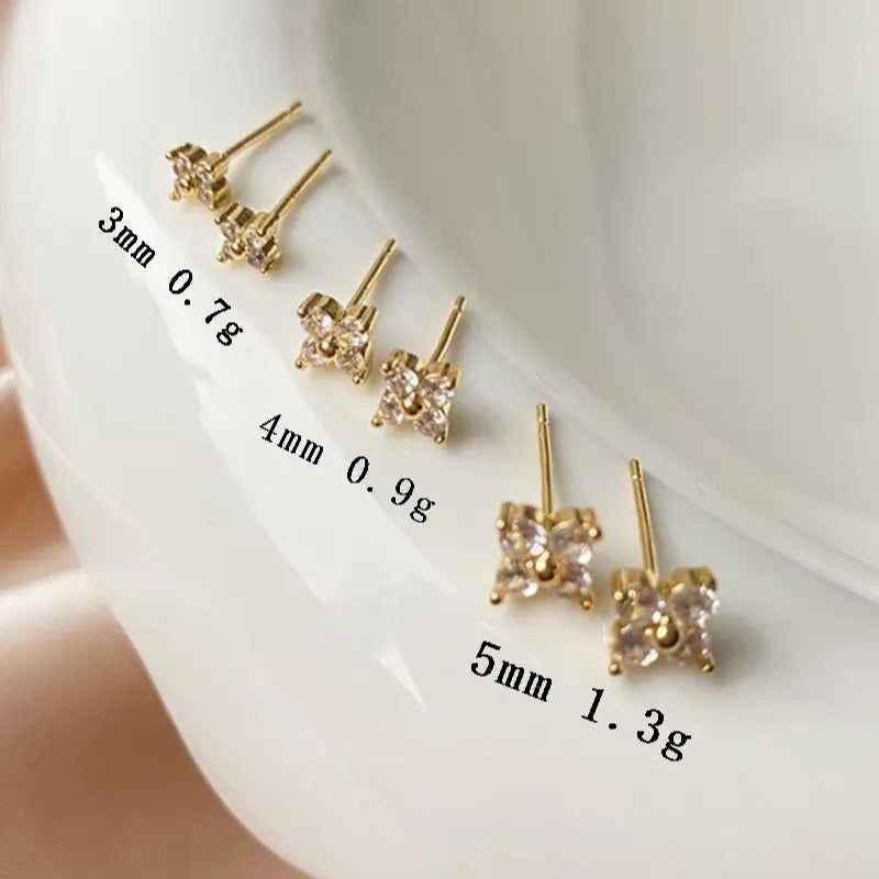 CZ Flower Stud Earring