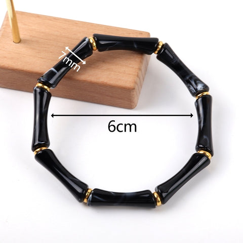 Bohemian Bamboo Shape Acrylic Hand Bracelets
